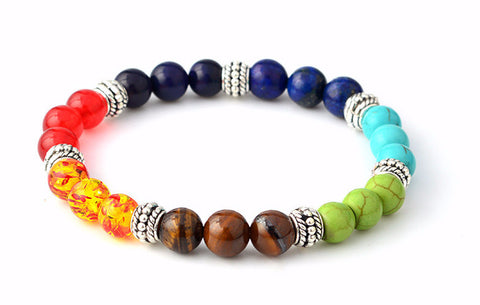 7 Chakra Yoga Life Energy Stone Bracelet