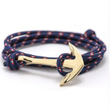 2017 New Silver Alloy Anchor Bracelet Multilayer Leather